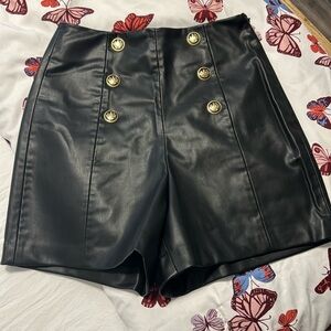 Zara Faux Leather Shorts
